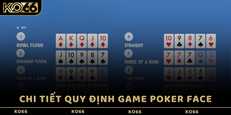 Chi tiết quy định game Poker Face